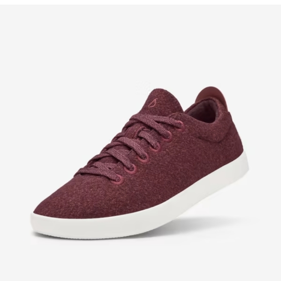 Allbirds hazy burgundy blizzard wool pipers lace-up sneakers mens size 9